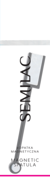 Magnetyczna łopatka Semilac do efektu kociego oka, z prostokątnym i okrągłym magnesem, widok z przodu.