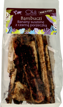 OHO IDEA NATURA ,banany suszone z czarną porzeczką,przód