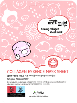 ESFOLIO Collagen ,maska w płachcie z hydrolizowanym kolagenem, ujędrniająca,przód