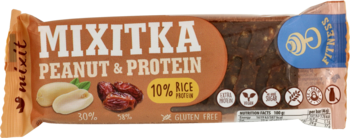 MIXIT MIXITKA ,batonik daktylowy, z orzeszkami ziemnymi i proteiną ryżową,przód