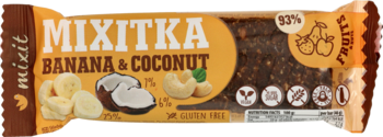 MIXIT MIXITKA ,batonik daktylowy, z bananem i kokosem,przód