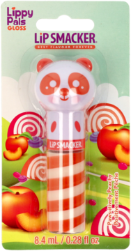 LIP SMACKER Lippy Pals Gloss Paws-itively Peachy balsam do ust 8.4ml, biało-pomarańczowa panda, widok przód.