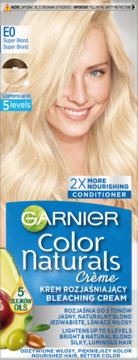 GARNIER COLOR NATURALS CREME ,krem do włosów rozjaśniający do 5 tonów. E0 Superblond,przód