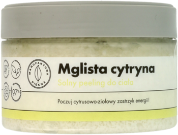 MANUFAKTURA PIĘKNA Mglista Cytryna ,peeling do ciała, solny,przód