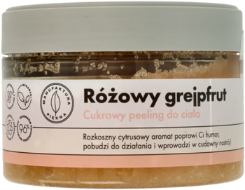 MANUFAKTURA PIĘKNA Różowy Grejpfrut ,peeling do ciała, cukrowy,przód
