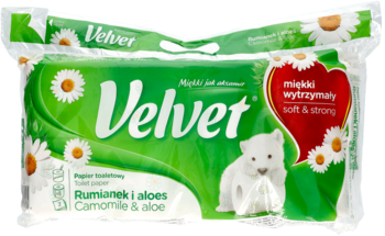 VELVET ,papier toaletowy, rumianek i aloes,przód
