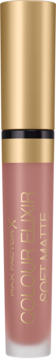Max Factor Colour Elixir Soft Matte 005 Sand Cloud płynna szminka w matowym, brudnoróżowym opakowaniu ze złotą nakrętką.