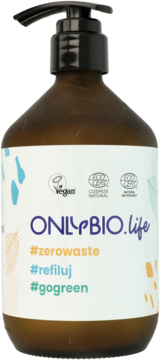 ONLYBIO ,butelka szklana, poj. 500 ml,przód