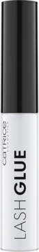 Catrice Lash Glue w białej tubce z czarną zakrętką i pionowym napisem. Klej do sztucznych rzęs, widok z przodu.