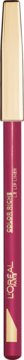 Pionowy widok konturówki do ust L’Oréal Paris Color Riche, magenta korpus z kremową zatyczką i złotym detalem.