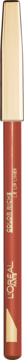 L'Oréal Paris Color Riche konturówka do ust, cylindryczna, czerwono-brązowa, beżowa nasadka, widok z przodu, napis L'OREAL.