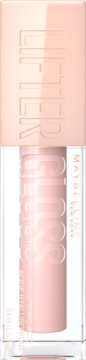 Błyszczyk Maybelline Lifter Gloss z kwasem hialuronowym, jasnoróżowe opakowanie, widok z przodu.
