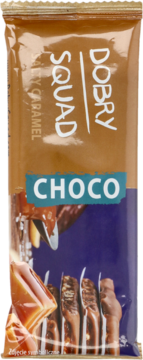 DOBRY SQUAD ,baton owocowy, z czekoladą, Choco Salty Caramel,przód