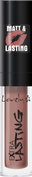 Matowa pomadka Extra Lasting w odcieniu brudnego różu, widok z przodu, z napisem MATT & LASTING.