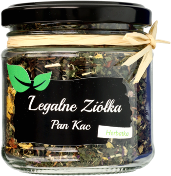 LEGALNE ZIÓŁKA Pan Kac ,herbatka czarna,przód