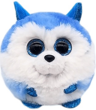 TY PUFFIES ,maskotka pluszowa, Niebieski Husky,przód
