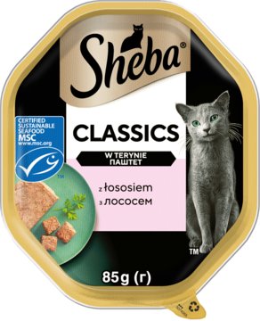 SHEBA Classics in Pastete ,karma pełnoporcjowa mokra dla dorosłych kotów, z Łososiem,przód