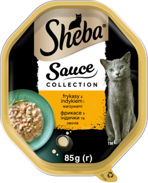 SHEBA Sauce Collection ,karma pełnoporcjowa mokra dla dorosłych kotów, z Indykiem i warzywami,przód