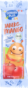 GENUSS PLUS Kids ,zbożowo-owocowy batonik Jabłko, Banan, Gruszka, Mango,przód