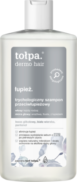 TOŁPA Dermo Hair Łupież.,szampon do włosów, trychologiczny, przeciwłupieżowy,przód