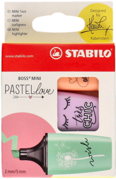 STABILO ,zakreślacze mini, pastelowe,przód