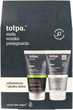 TOŁPA ,węglowy żel pod prysznic, balsam po goleniu 100 ml,przód