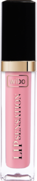 WIBO Lip Sensation, różowy błyszczyk z kwasem hialuronowym w przezroczystej tubie, widok z przodu.
