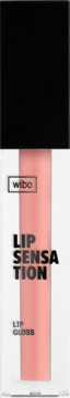 WIBO Lip Sensation błyszczyk do ust nr 11, jasnoróżowy, w przezroczystej tubce z czarną nakrętką, widok z przodu.
