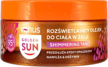 VENUS Golden Sun ,olejek do ciała po opalaniu, w żelu, rozświetlający,przód