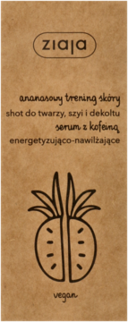 ZIAJA Ananasowy Trening Skóry ,serum do twarzy, energetyzująco-nawilżające, z kofeiną,przód