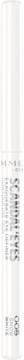 Biała kredka do oczu Rimmel Scandal'eyes Exaggerate 005 Snow White, pionowo, z rozmytym napisem.