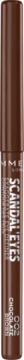 Rimmel Scandal'eyes Exaggerate 002 Chocolate Brown. Wodoodporna kredka do oczu w brązowym sztyfcie.