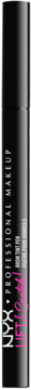 Czarna tuba tuszu do rzęs NYX PROFESSIONAL MAKEUP Worth The Hype z różowym napisem, widok z przodu.
