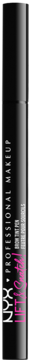 Czarny, cylindryczny pisak do brwi NYX PROFESSIONAL MAKEUP, pionowo, z białym logo i różowym napisem Lift & Snatch!.