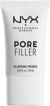 NYX Pore Filler Blurring Primer w białej, matowej tubce, z przodu widoczne czarne logo i nazwa produktu.