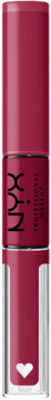 NYX Professional Makeup dwustronna pomadka w płynie w odcieniu burgundu, z efektem szkła i sercem.