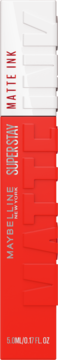 Czerwona matowa szminka Maybelline Super Stay Matte Ink 5.0ML, widok z przodu opakowania.