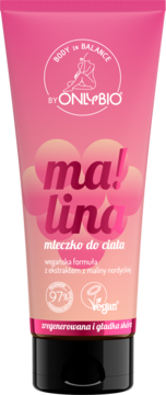 ONLYBIO BODY IN BALANCE ,mleczko do ciała, regenerujące, Malina,przód