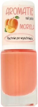 Ados Aromatic morelowy lakier do paznokci w butelce, pomarańczowy, pachnący po wyschnięciu, widok z przodu.