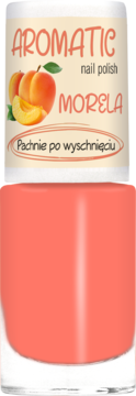 Ados Aromatic lakier do paznokci Morela w koralowym odcieniu, pachnący po wyschnięciu, widok z przodu.