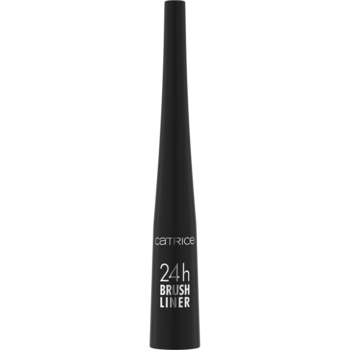 Czarny eyeliner Catrice 24h Brush Liner z pędzelkiem, precyzyjny, o matowym wykończeniu, widok z przodu.