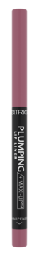 Pionowa różowa konturówka Catrice Plumping Lip Liner z czarnym korpusem i wbudowaną temperówką.