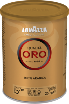 LAVAZZA Qualita Oro ,kawa mielona, palona, 100% Arabica,przód