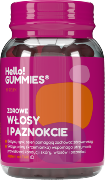 HELLO!GUMMIES ,żelki witaminowe, Zdrowe włosy i paznokcie, suplement diety,przód
