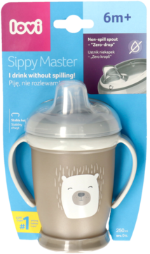 LOVI Sippy Master ,kubek niekapek, 6m+ poj. 250 ml,przód