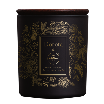 DOROTA & AROMA HOME ,świeca zapachowa, Czarna Róża z Paczulą,przód