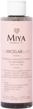Miya myMICELARwater, nawilżająca esencja micelarna do demakijażu, w butelce nude, 98.8% składu naturalnego.