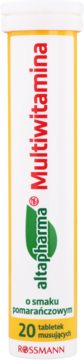 ALTAPHARMA ,tabletki musujące, Multiwitamina o smaku Pomarańczowym, suplement diety,przód