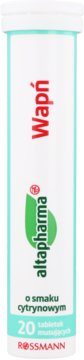 ALTAPHARMA ,tabletki musujące, Wapń o smaku Cytrynowym, suplement diety,przód