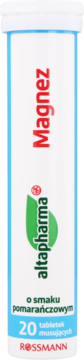 ALTAPHARMA ,tabletki musujące, Magnez o smaku Pomarańczowym, suplement diety,przód
